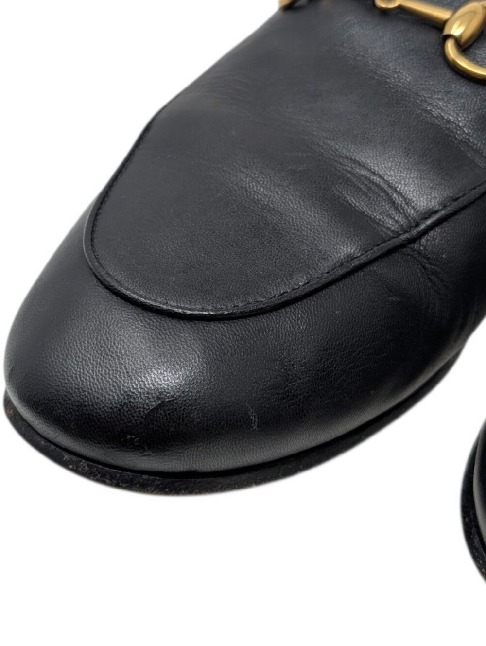 Gucci Black Leather Fur Jordaan Loafer Size EU 39 - Picture 7 of 12